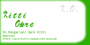 kitti opre business card